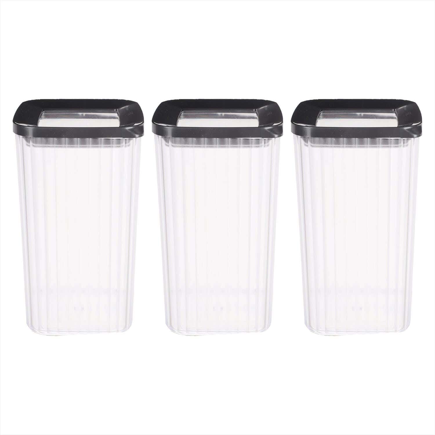 Pro Plast Discovery Plastic Storage Box Set, 3 Pieces - Black