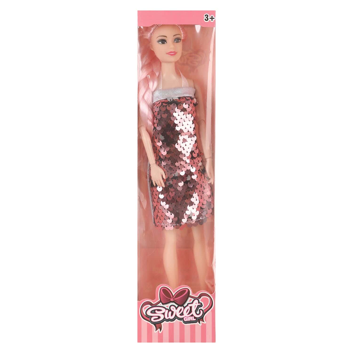 Plastic Fashion Doll For Girls - Pink