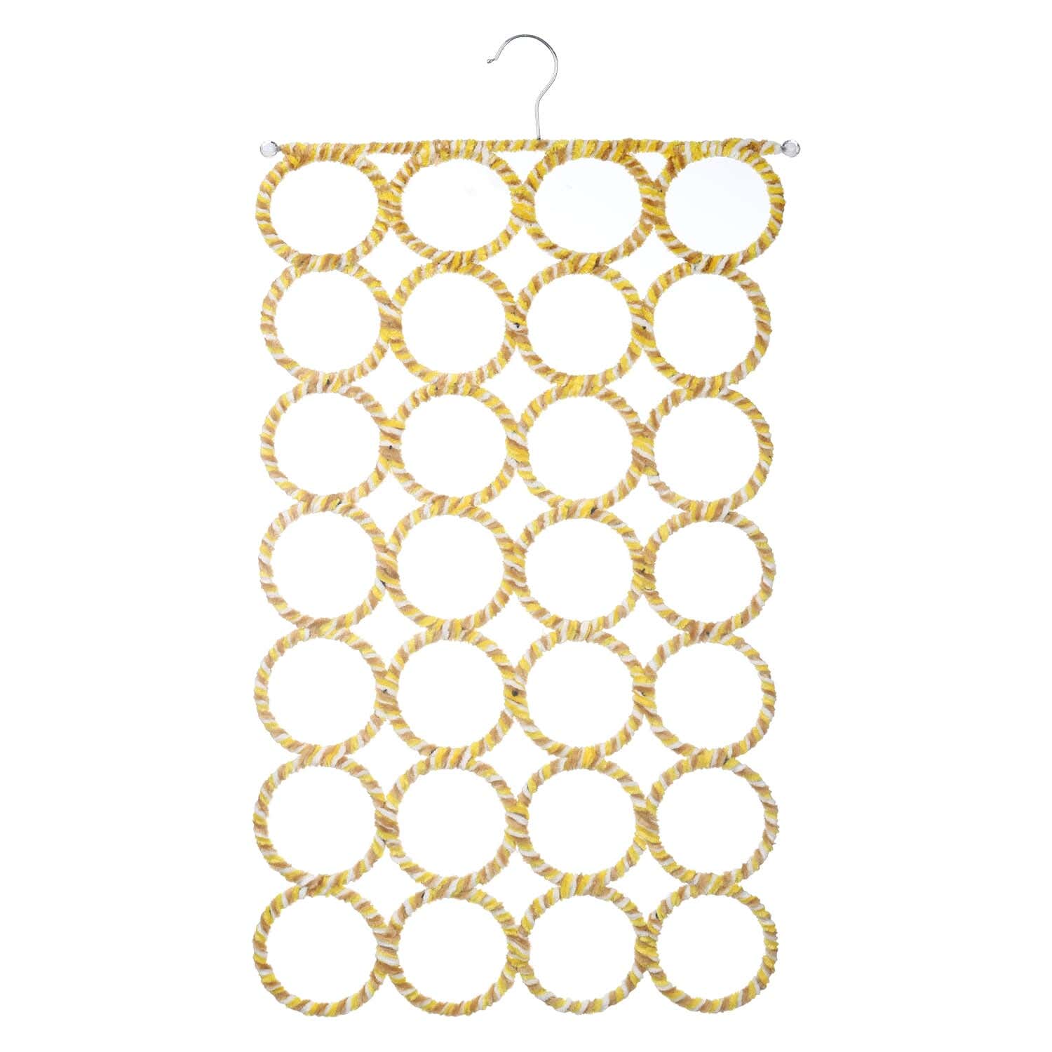 Velvet Scarf Hanger with Metal Frame, 28 Hooks, 65×37 cm