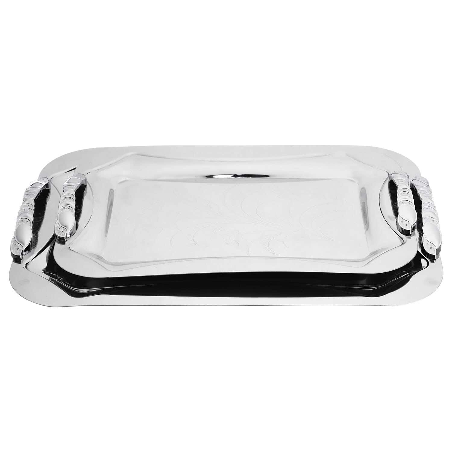 Dream Stainless Steel Serving Tray Set, 2 Pieces - Silver