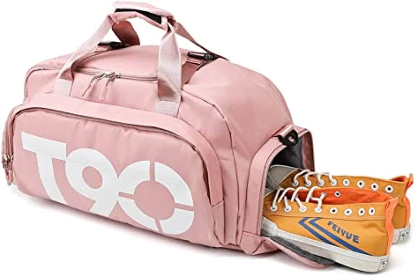 Gym Duffle Bag With Shoes Compartment - Pink