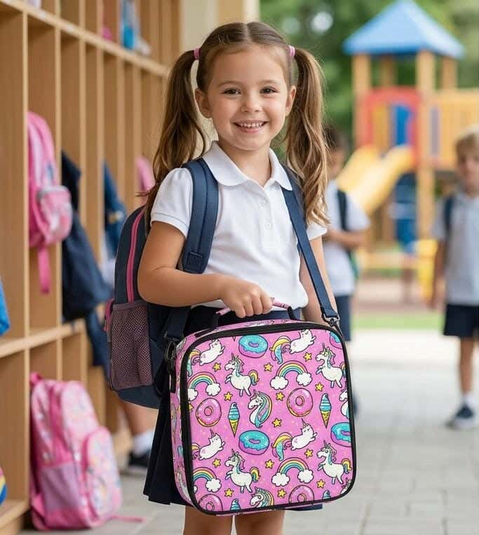 Insulated lunch bag for children, 3 liters, 24×10×24 cm, waterproof - multicolor