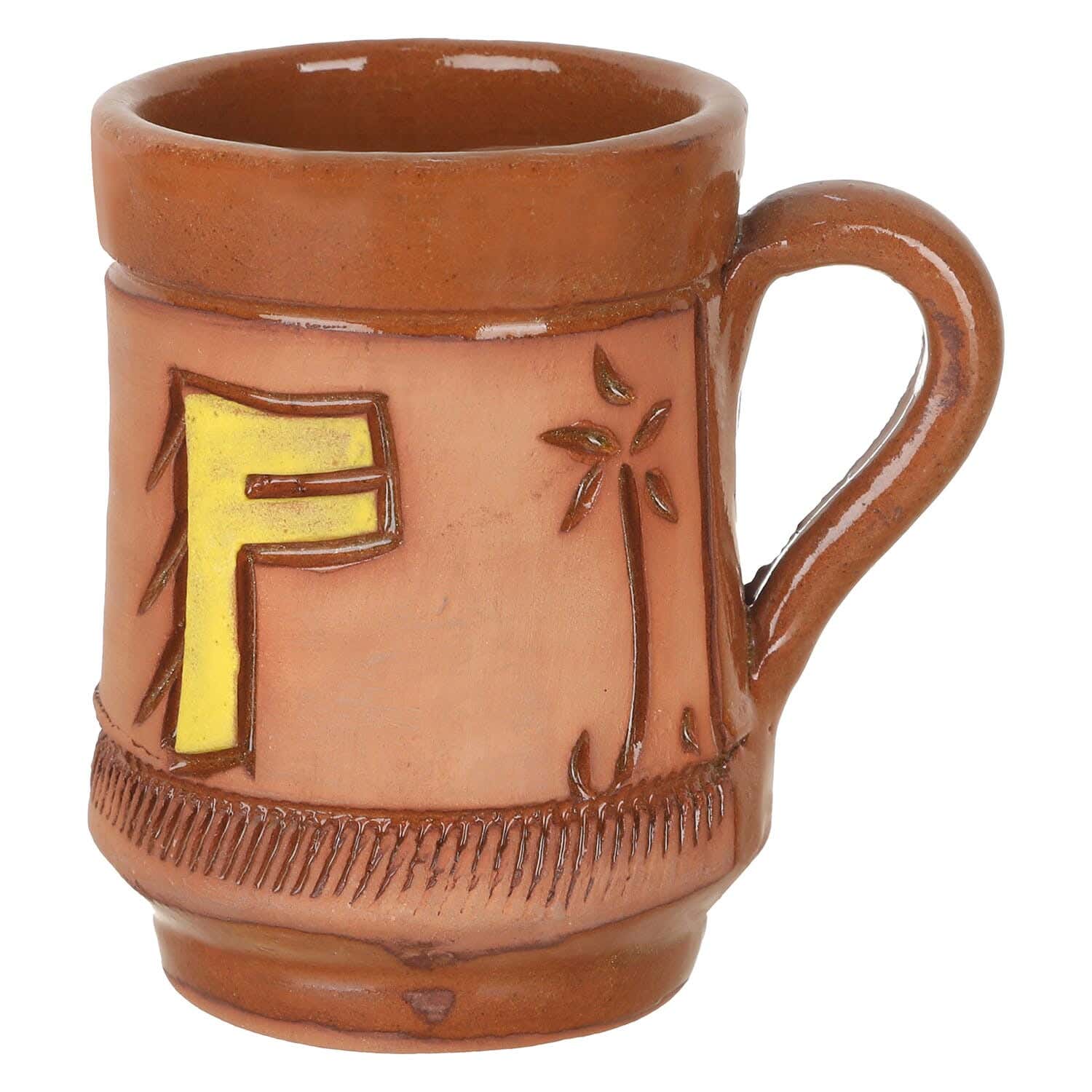 Countryside Pottery Mug, 7×9 cm - Brown
