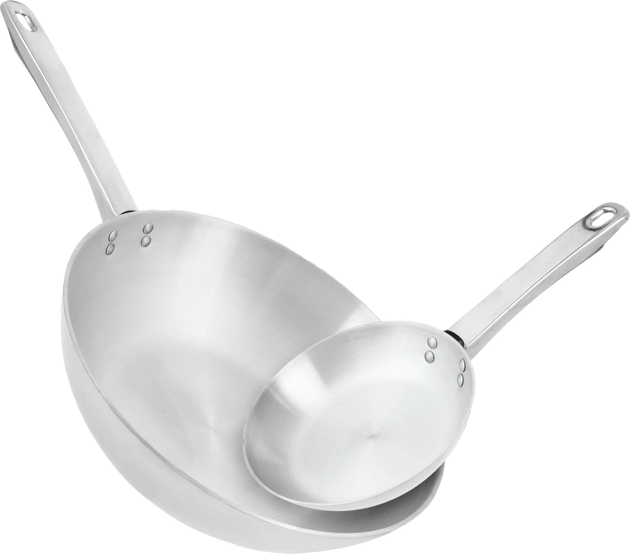 El Zenouki Aluminum Frying Pan Set, 2 Pieces - Silver