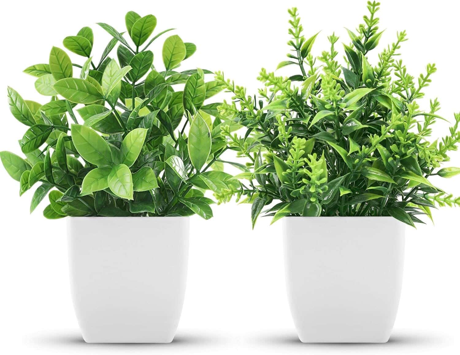 Plastic Planter, 2 Pieces - White Green