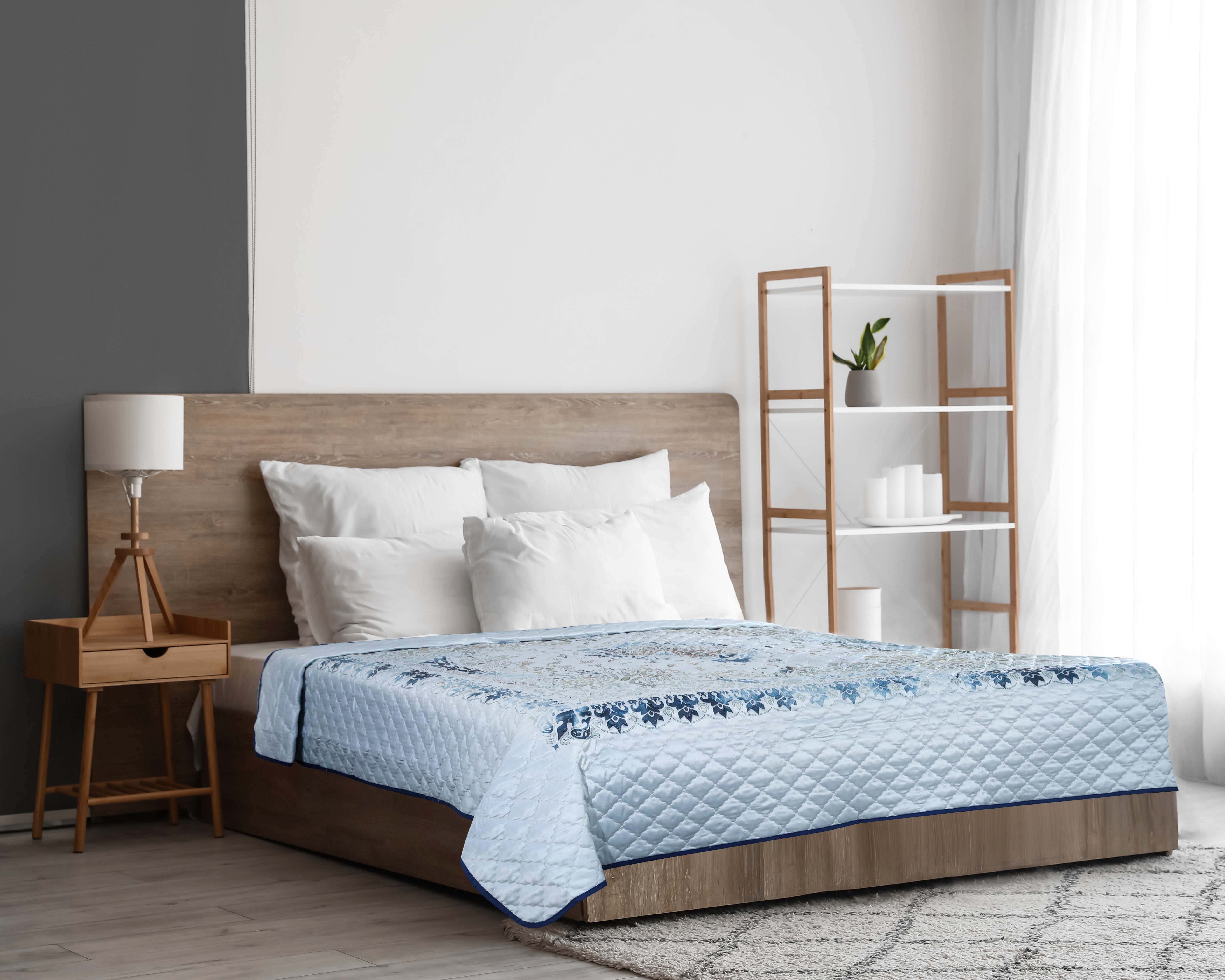 Microfiber bedspread Comforters, 240x240 cm, 2100 gm - Turquoise