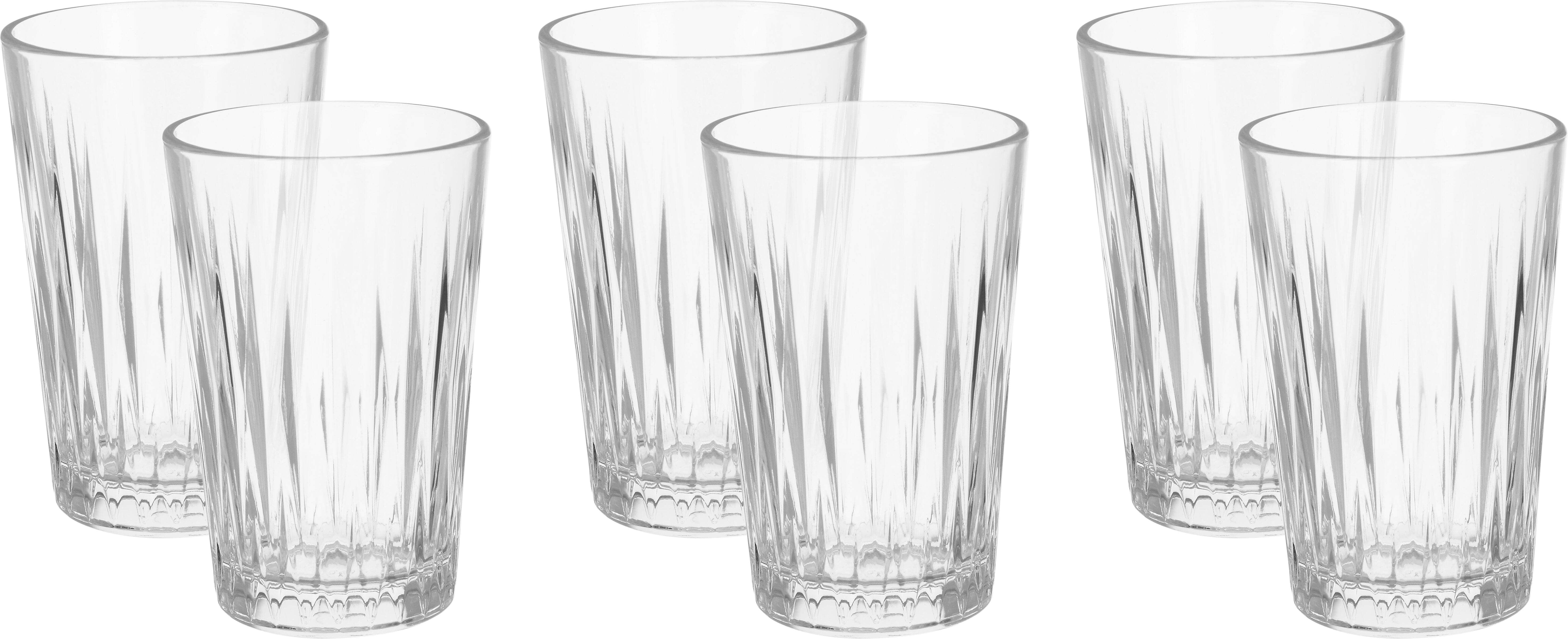 Pasabahce Glass Cups Set, 6 Pieces, 350 ml - Clear