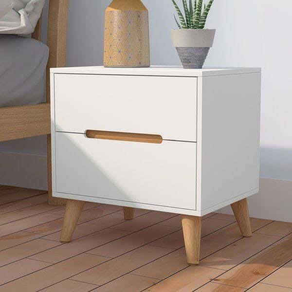 Spanish MDF Wood Chest Of Drawers, 2 Drawers, 50 × 50 × 40 Cm - White