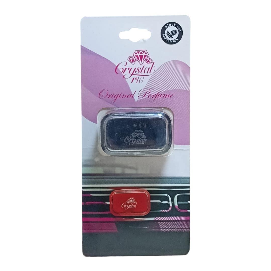 Black Ice Crystal Car Air Freshener - Black
