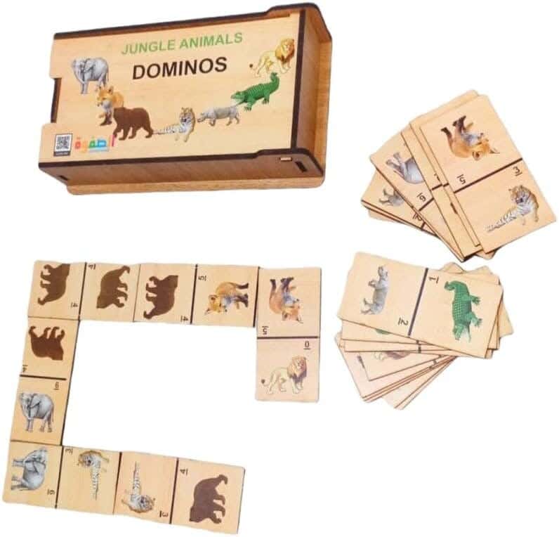 Alsafwa R19-1-D Wooden Dominoes Jungle - Beige