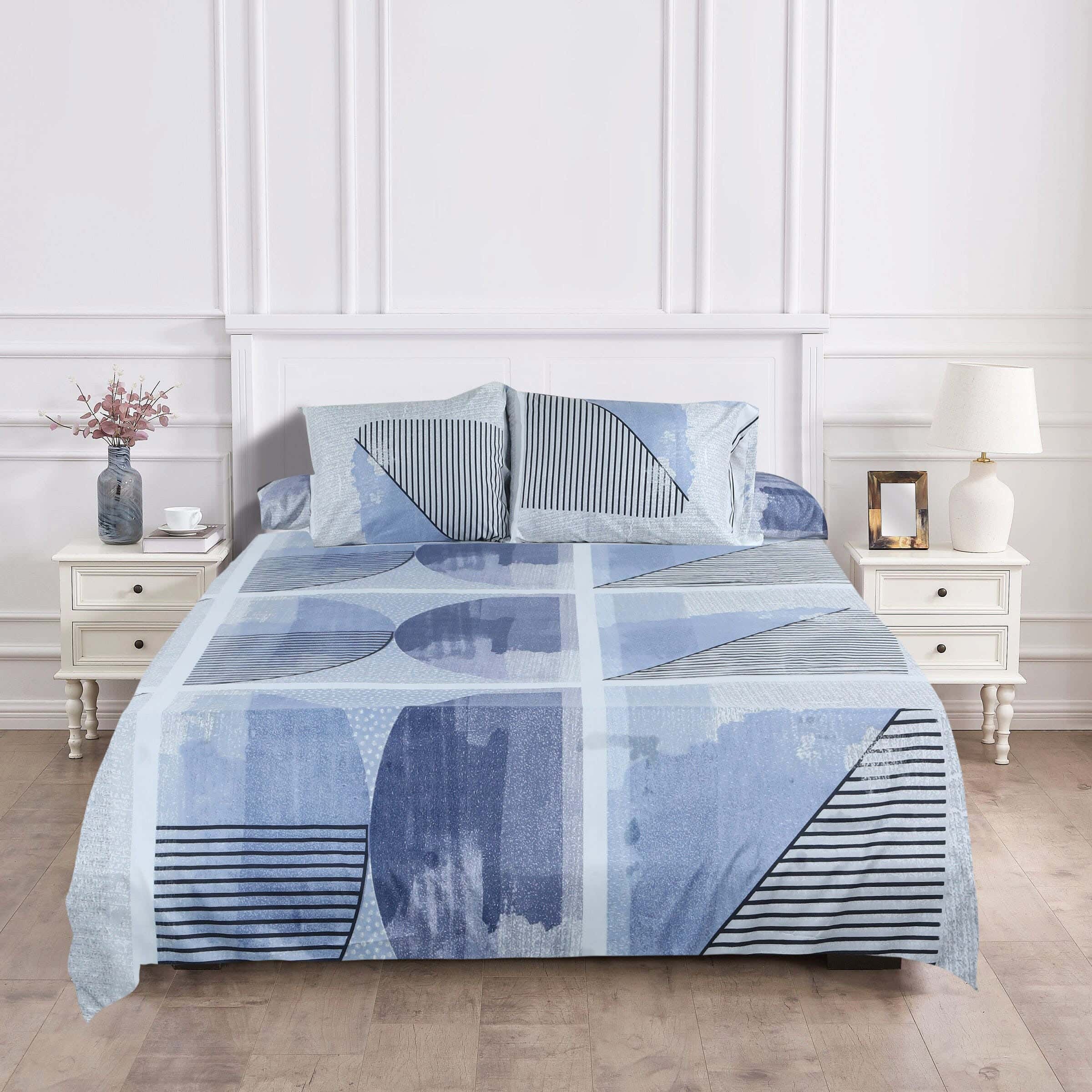 Forbed Microfiber Double Bed Sheet Set, 4 Pieces, 225×240 cm - Multicolor