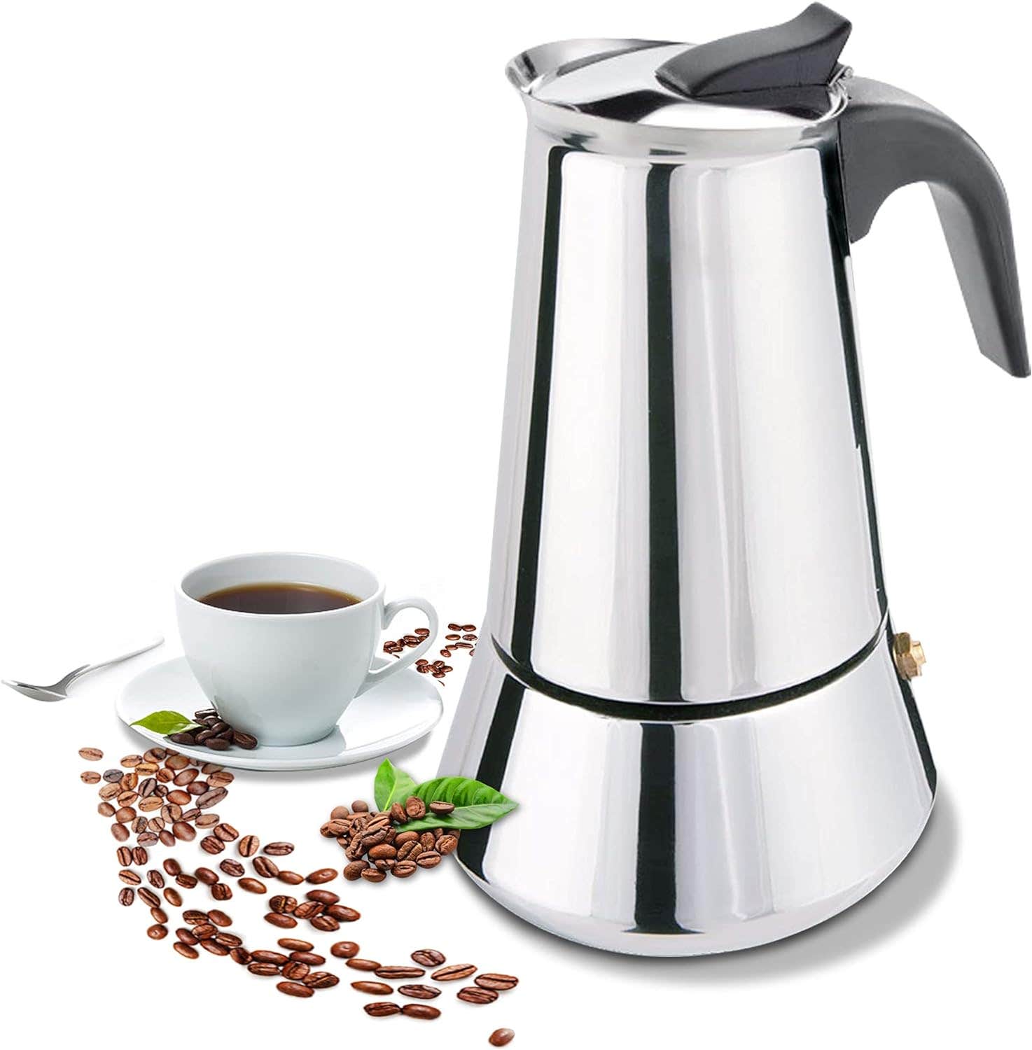 Fcus Stainless Steel Espresso Maker, 2 Cup - Silver