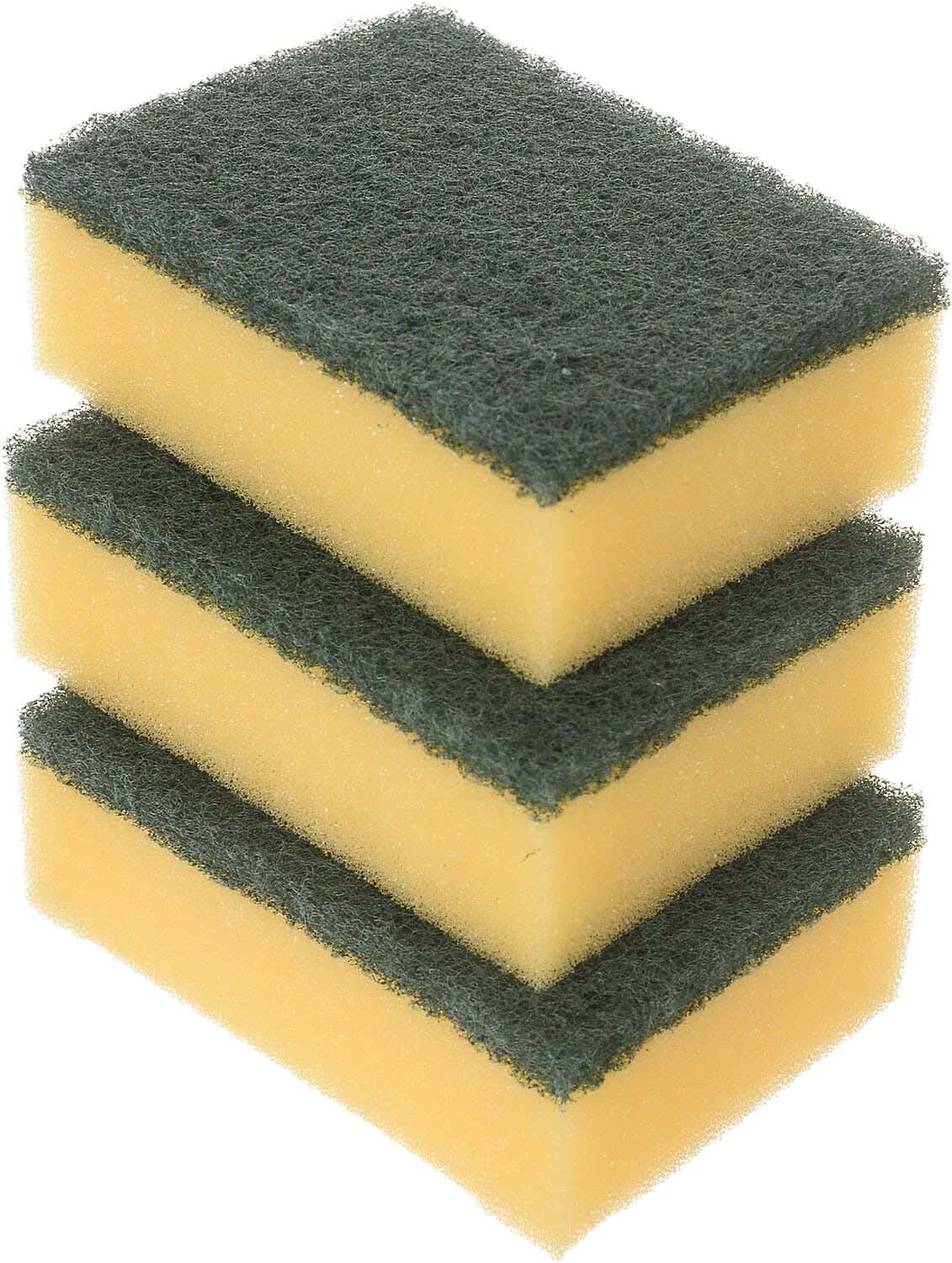 Vileda Dishwashing Sponge Set, 3 Pieces - Yellow Green