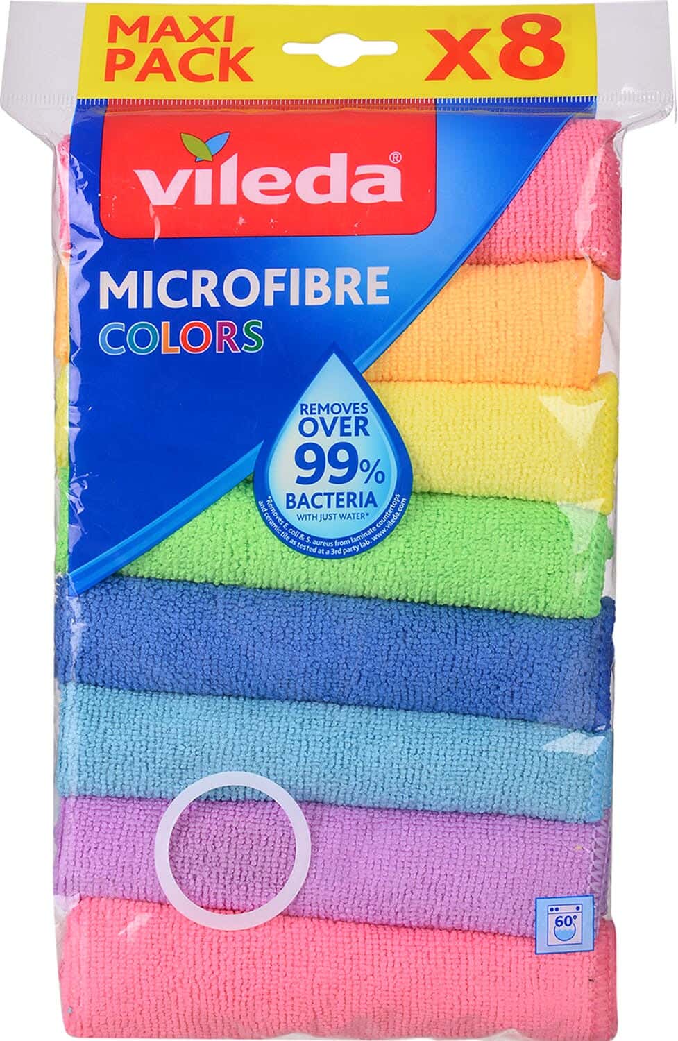 Vileda Multipurpose Microfiber Cloth Set, 8 Pieces - Multicolor
