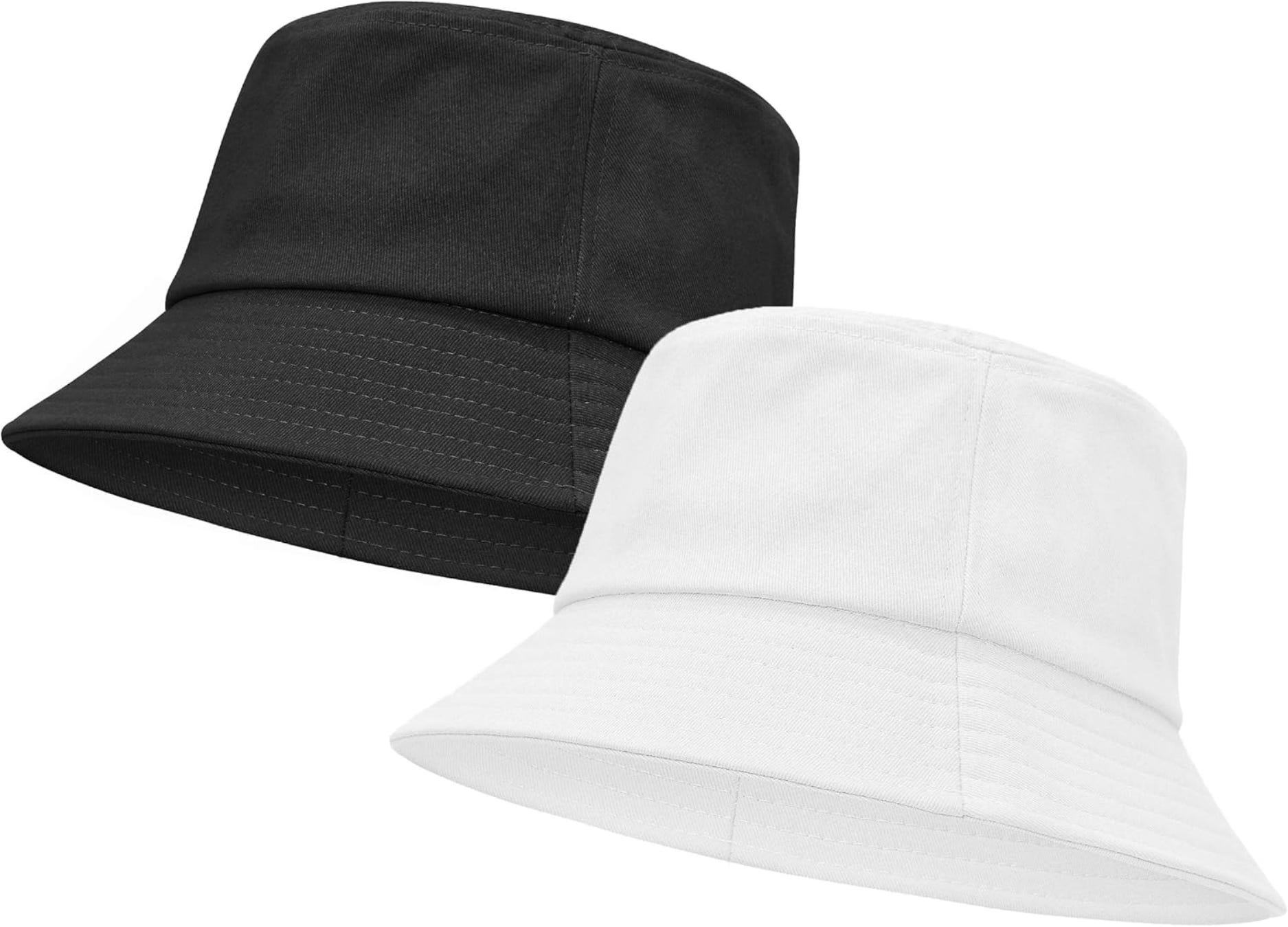 Zando Bucket Hat for Men, 2 Pieces - Black White