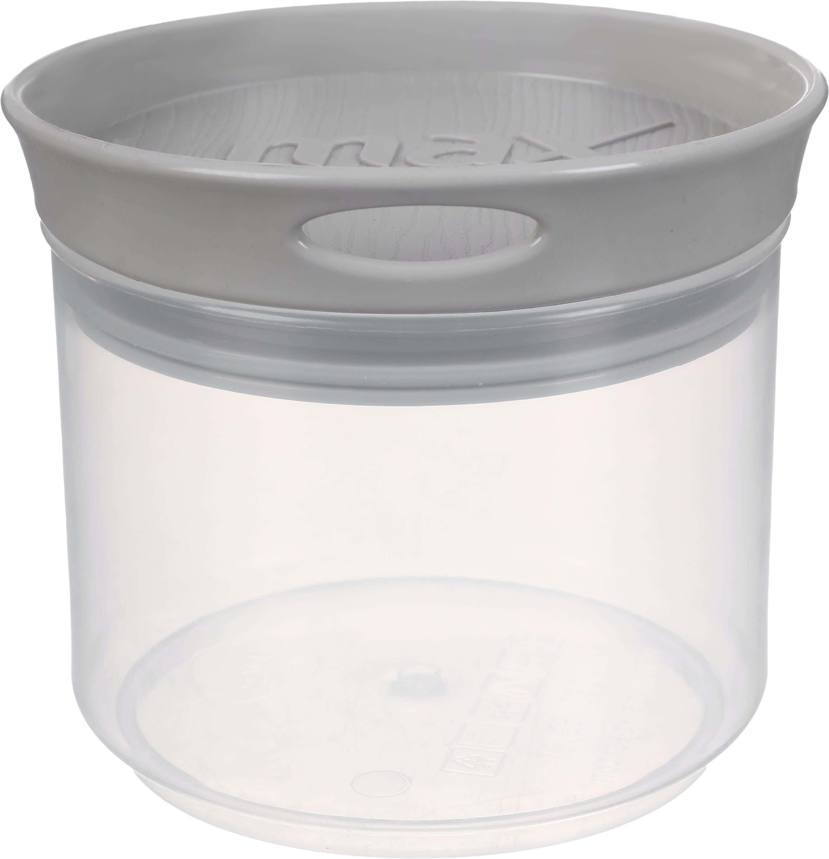 Max Plast Plastic Round Plastic Jar, 600 ml - Grey