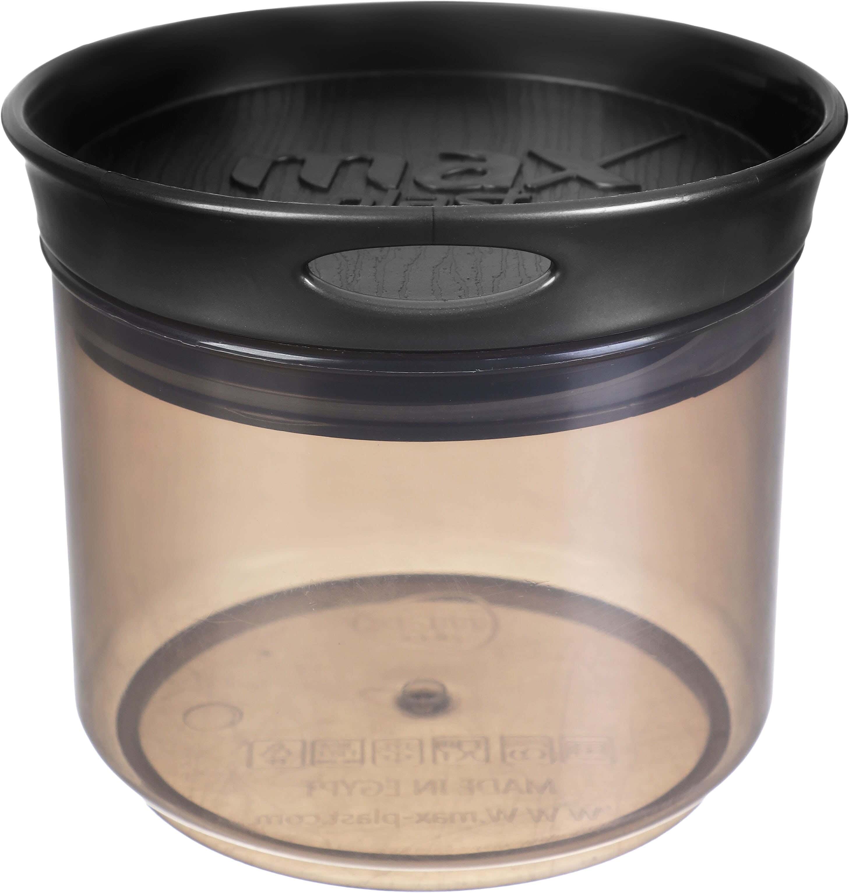 Max Plast Plastic Round Plastic Jar, 600 ml - Dark Grey