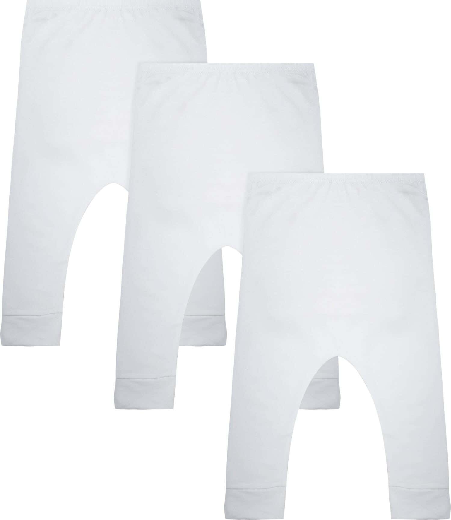 Cotton Pants Set for Baby, 3 Pieces - White