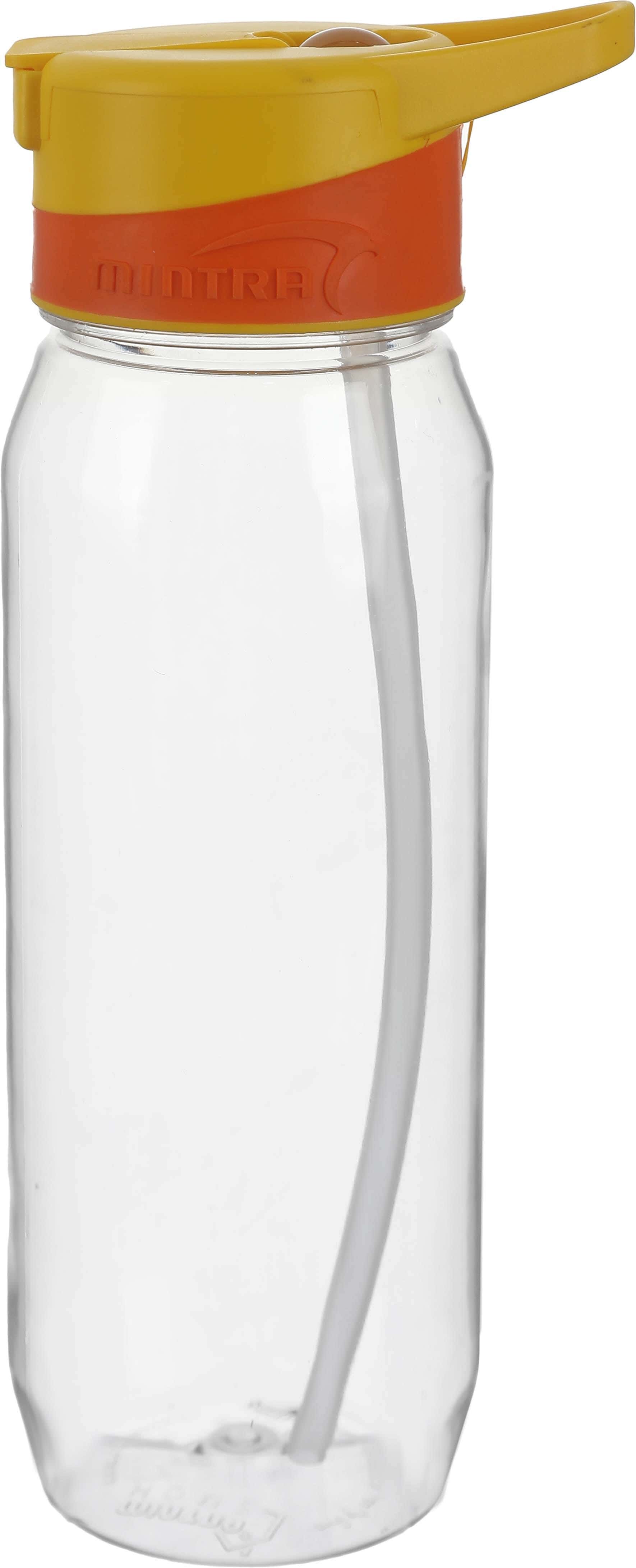 Mintra Plastic Sports Water Bottle, Shalimo Lid, 800 ml - Clear Yellow