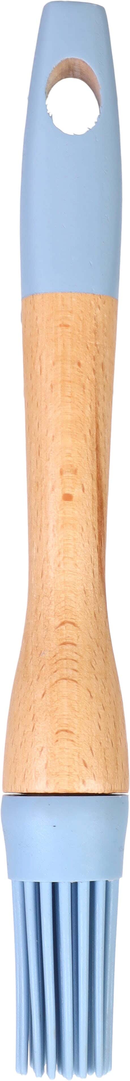Silicone Brush with Wooden Handle, 27 cm - Light Blue Beige