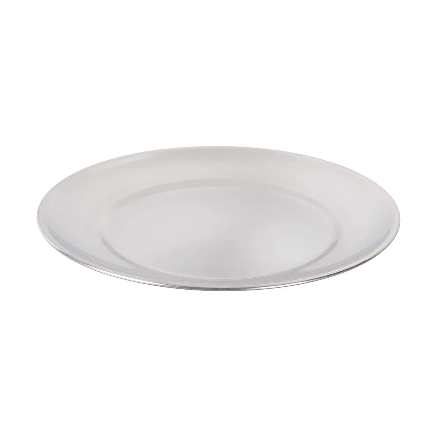 Flat Stainless Steel plate, 21 cm - silver