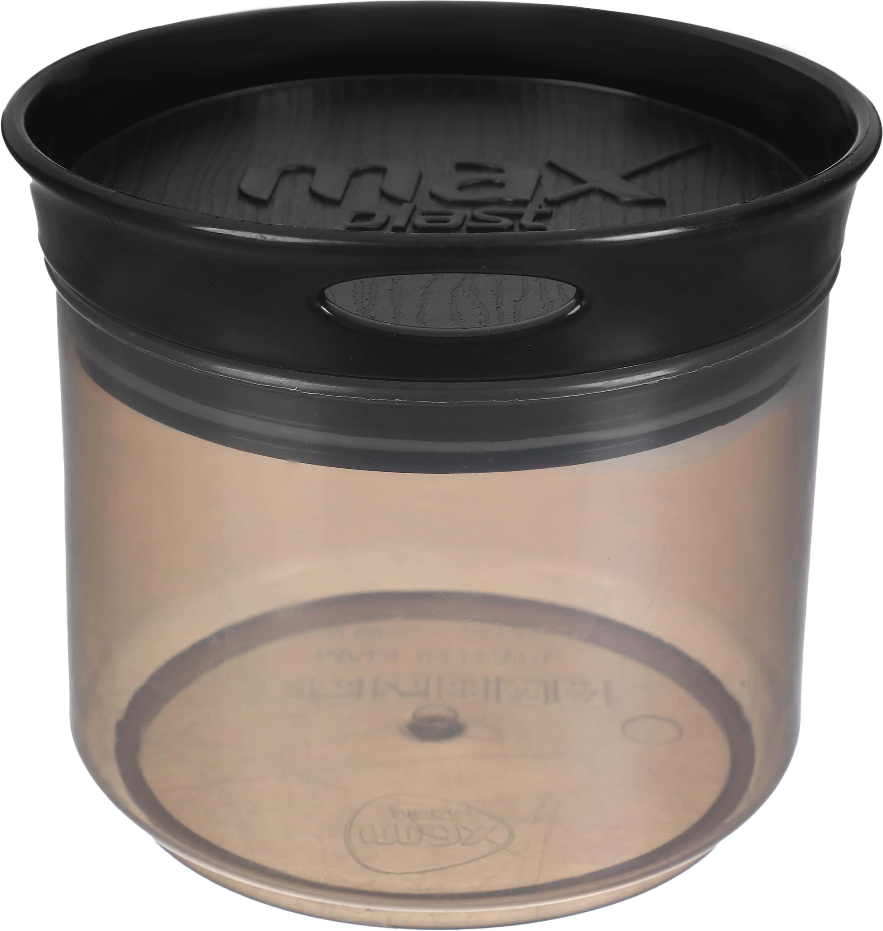 Max Plast Plastic Round Plastic Jar, 600 ml - Black