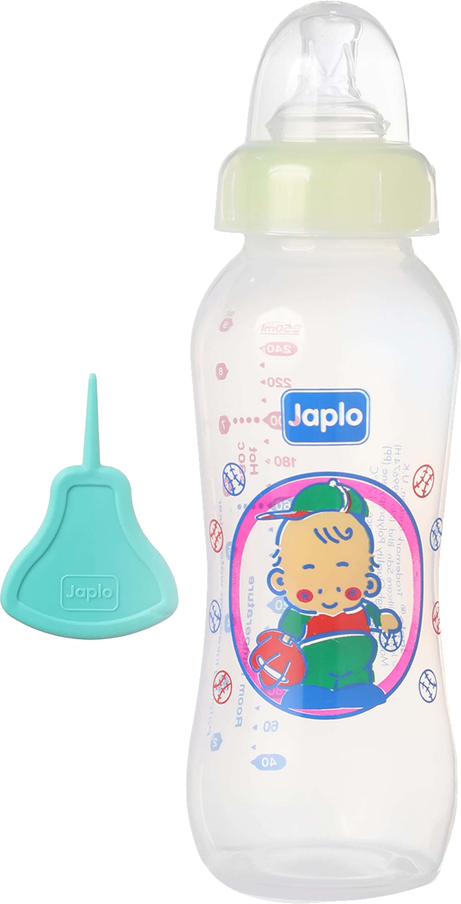 Japlo Circular Polypropylene Baby Bottles Bottle With Digital Scale, 250 ml - Clear Yellow