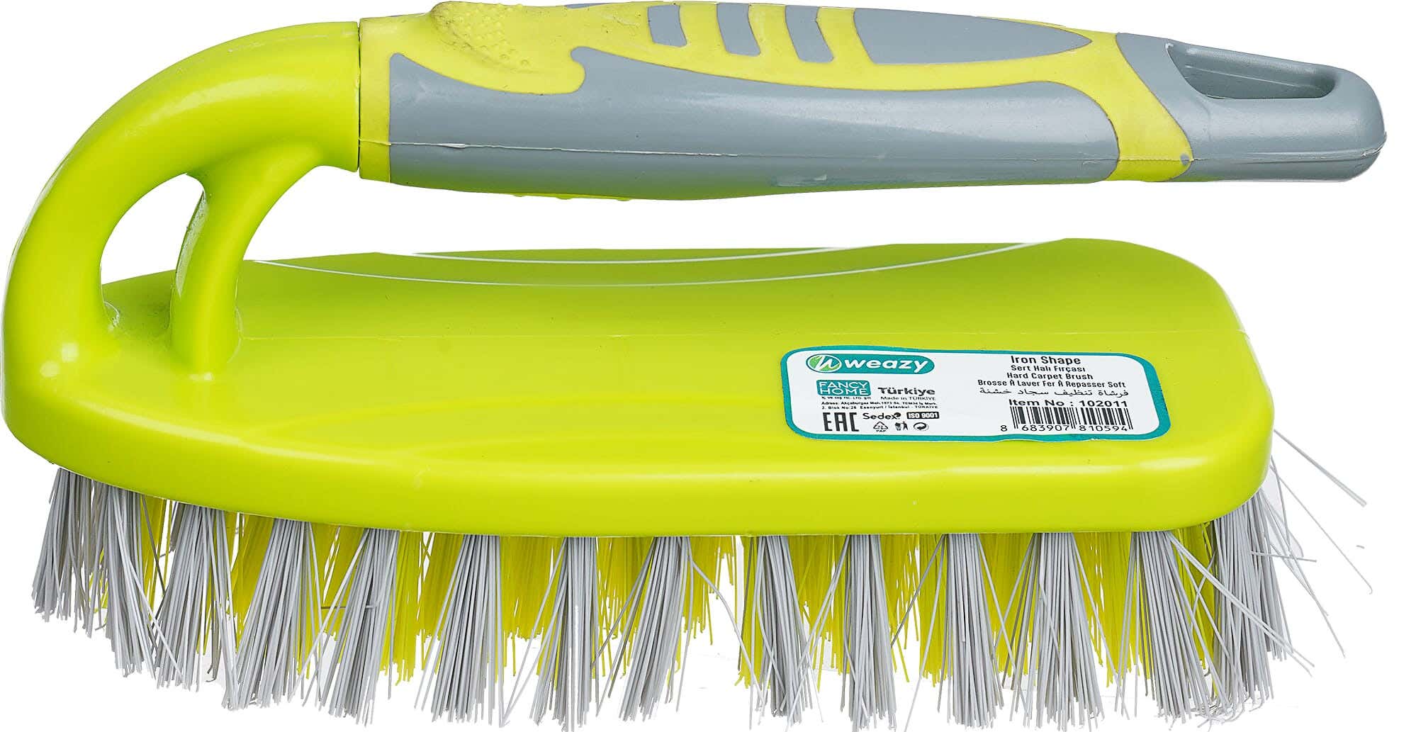 Weazy Plastic Carpet Cleaning Brush, 15 cm - Grey Lemon