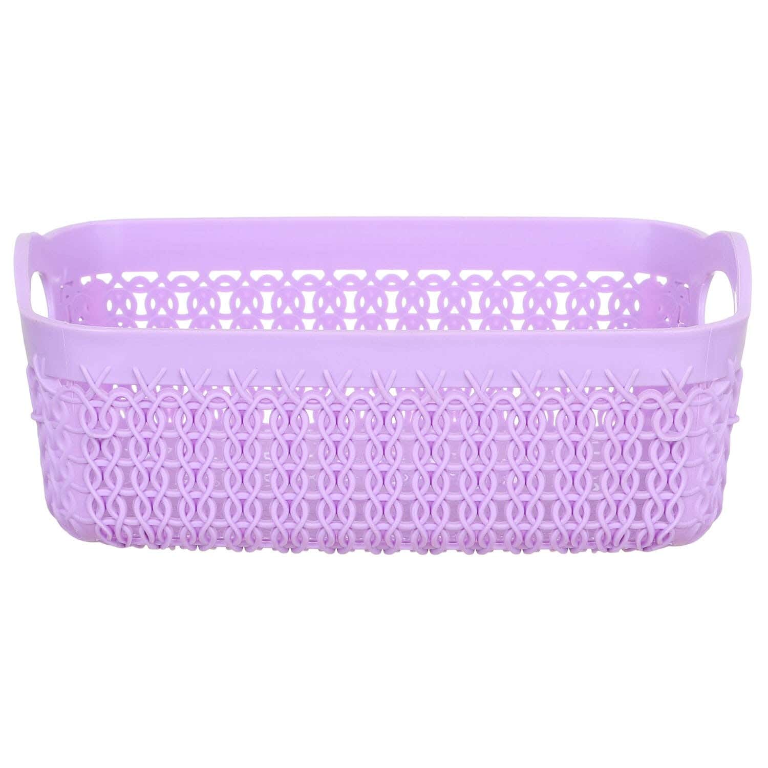 El Helal & Star Plastic Rectangle Bread Basket Multi-Purpose, 19 cm - Mauve