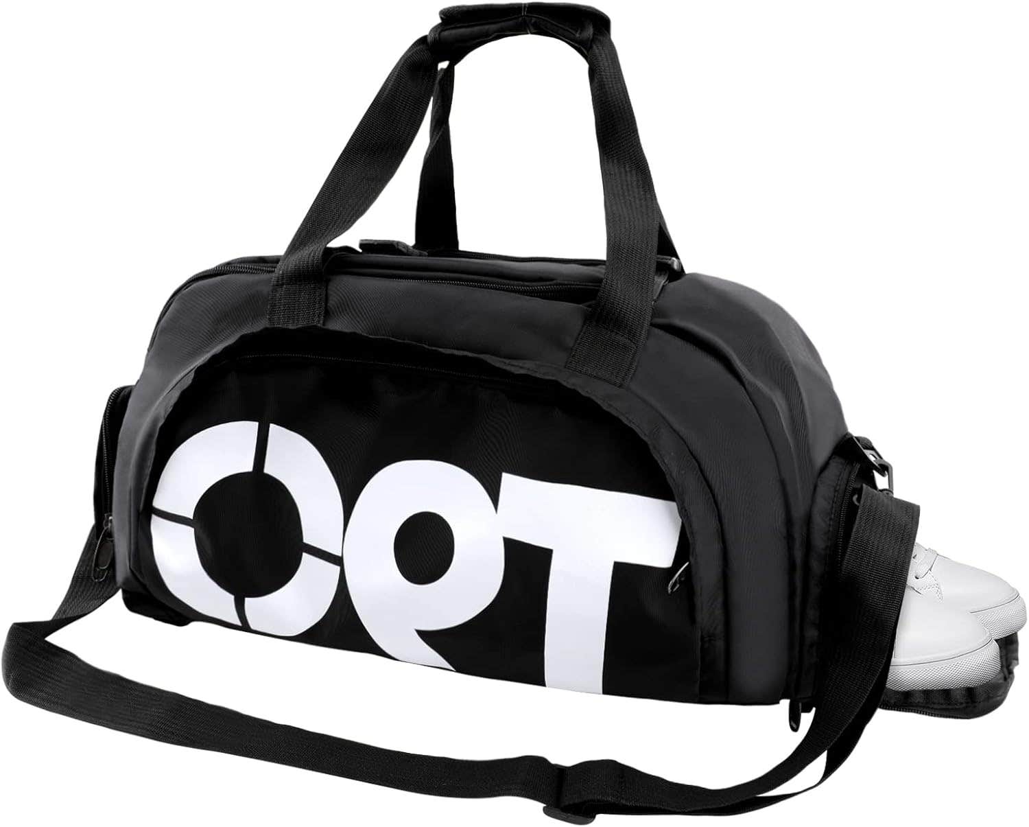 Sports Gym Duffle Bag With Shoes Compartment - Black