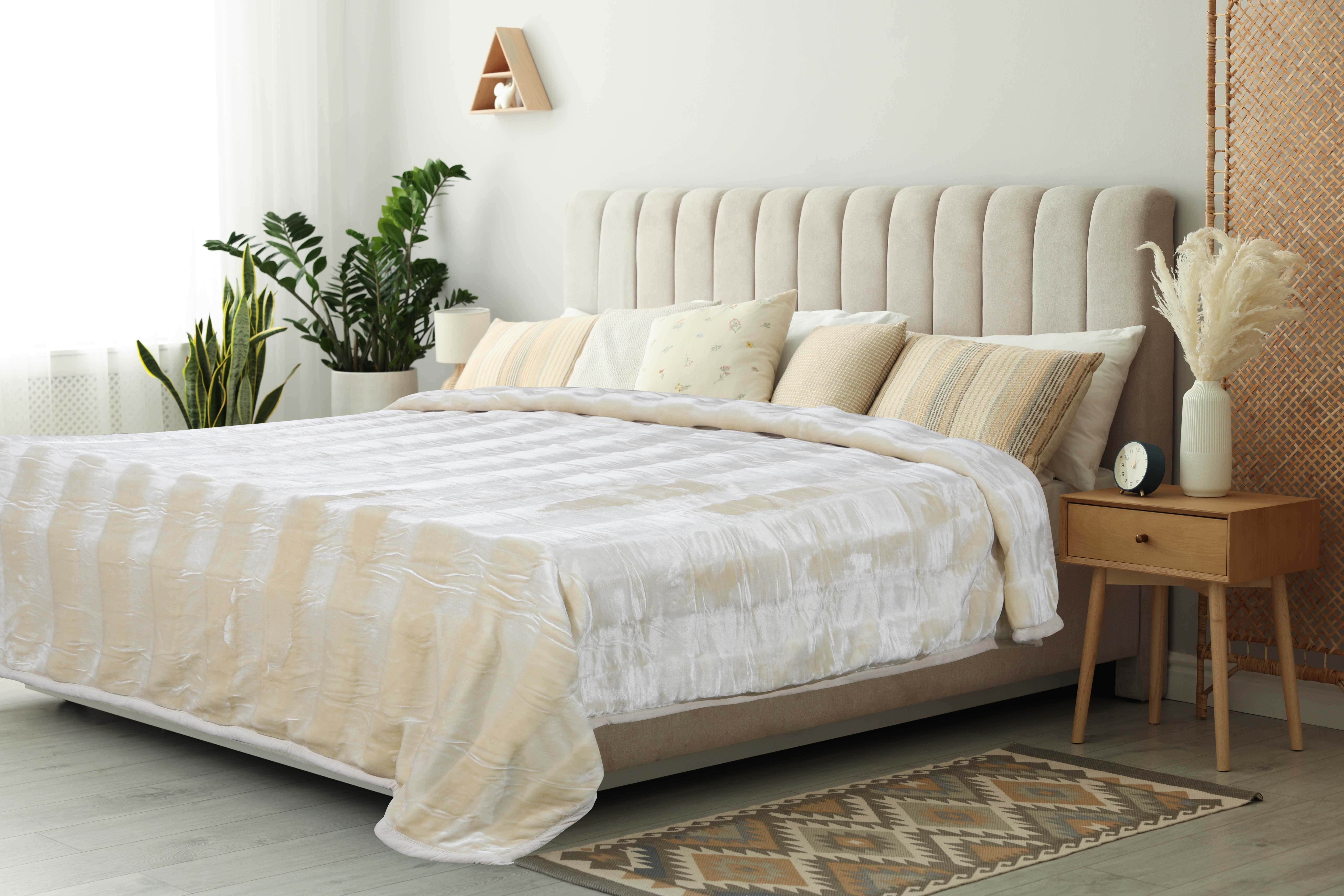 Marbella Velvet Blanket Two Layer, 220x240cm, Approximately 3950 gm - Beige