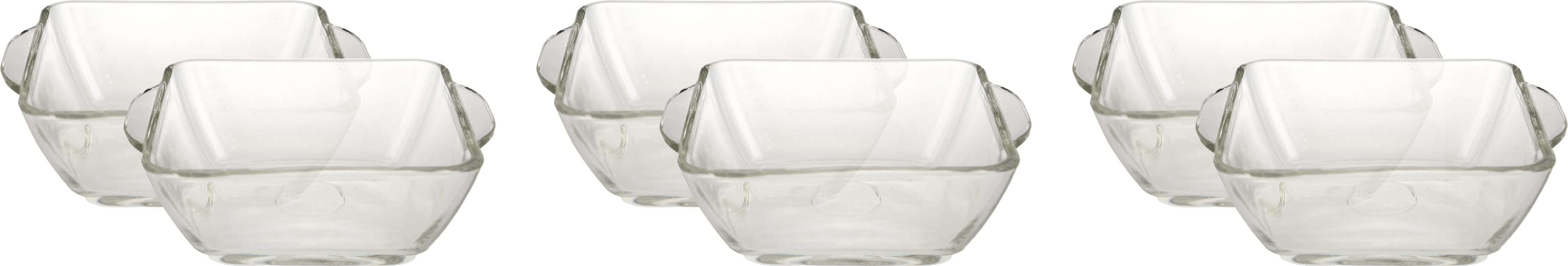 Ice Cream Bowl Set with Glass Handle, 6 Pieces, 5×7 cm - Clear