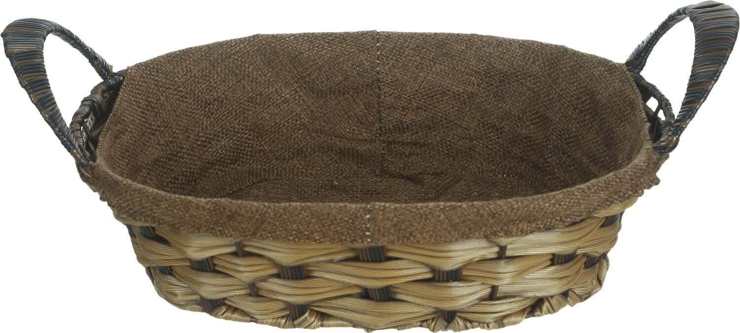 Falmer Oval Metal Bread Basket, 32.5×21×8 cm - Brown Beige