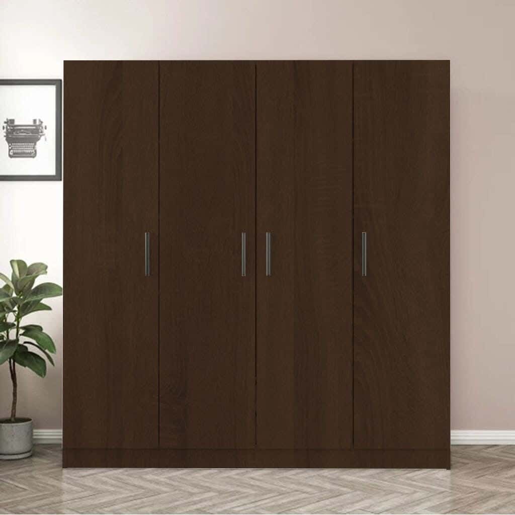 Wardrobe MDF Wood Covered With HPL Layer, 210×160×45 cm - Brown