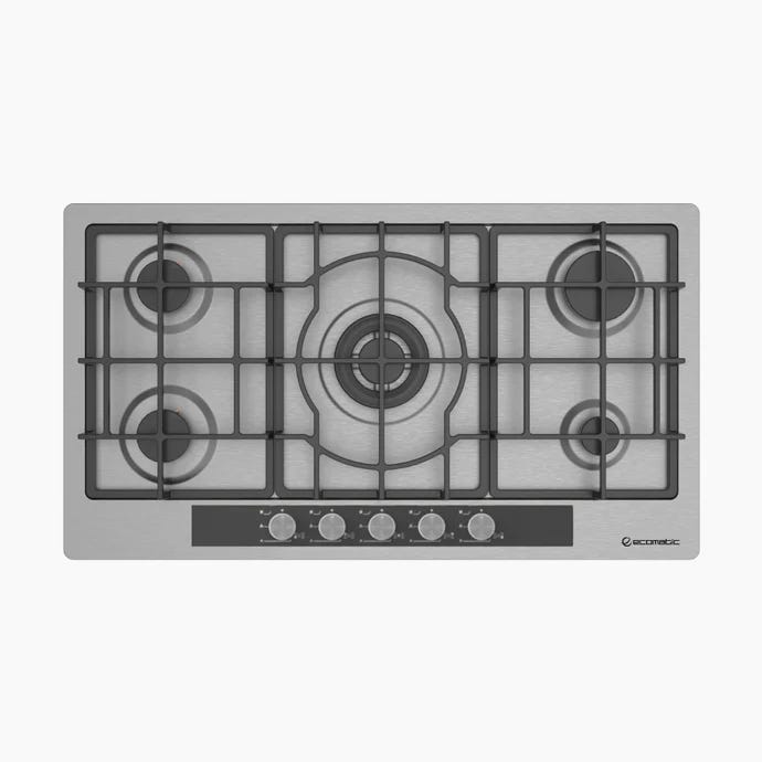 Ecomatic Built-in Hob, 5 Gas Burners, 92cm, S963XLGC - Silver