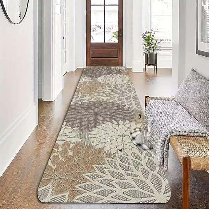 Line Sleep Dots Fabric Door Mat, 100x200 cm - Multicolor