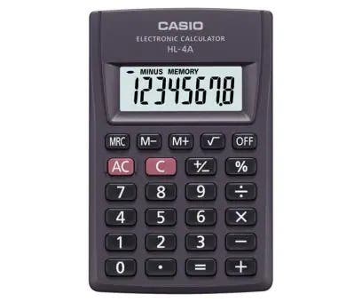 Casio HL-4A-W-DP Practical Desktop Calculator - Grey