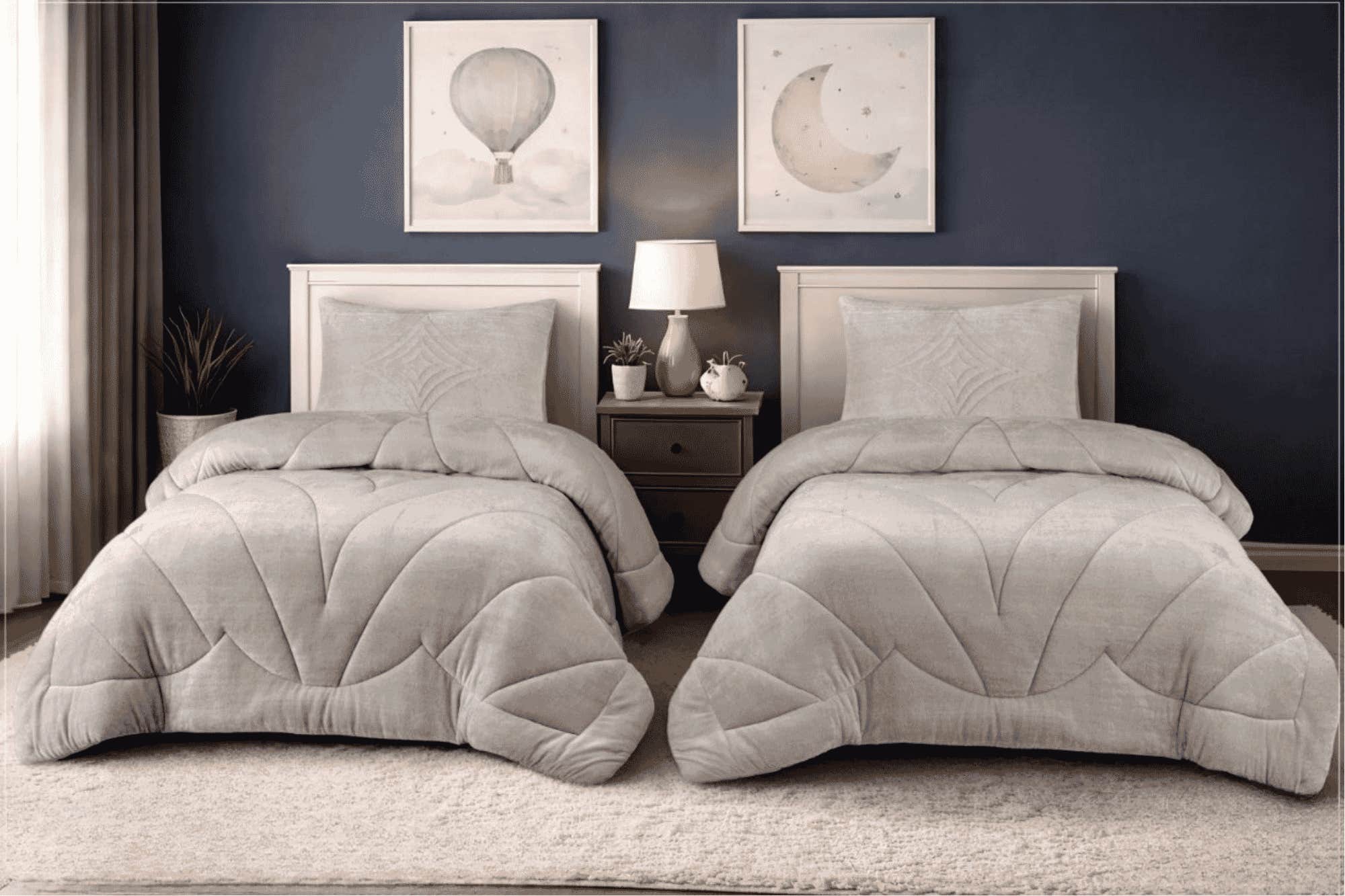 Rimas Baby Quilt, 240x190cm, Velvet - Gray