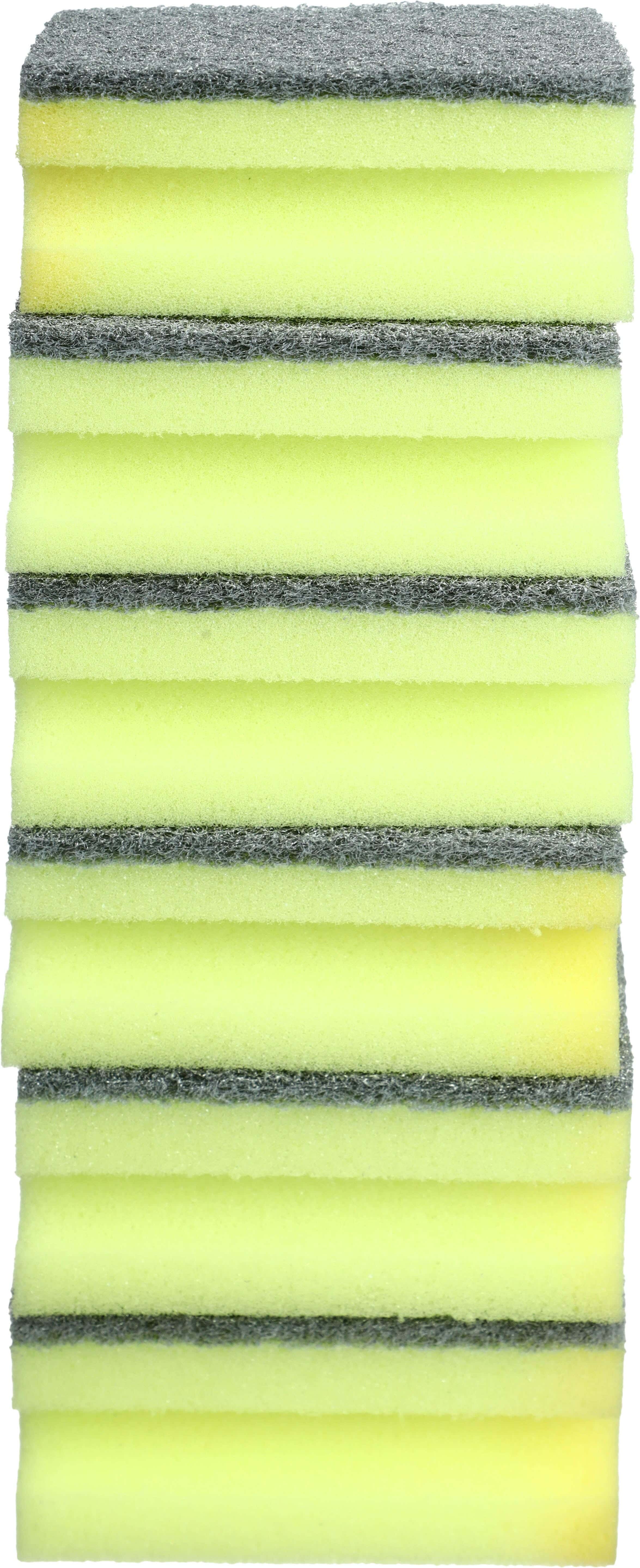 Weazy Dishwashing Sponge Set, 6 Pieces - Yellow Grey