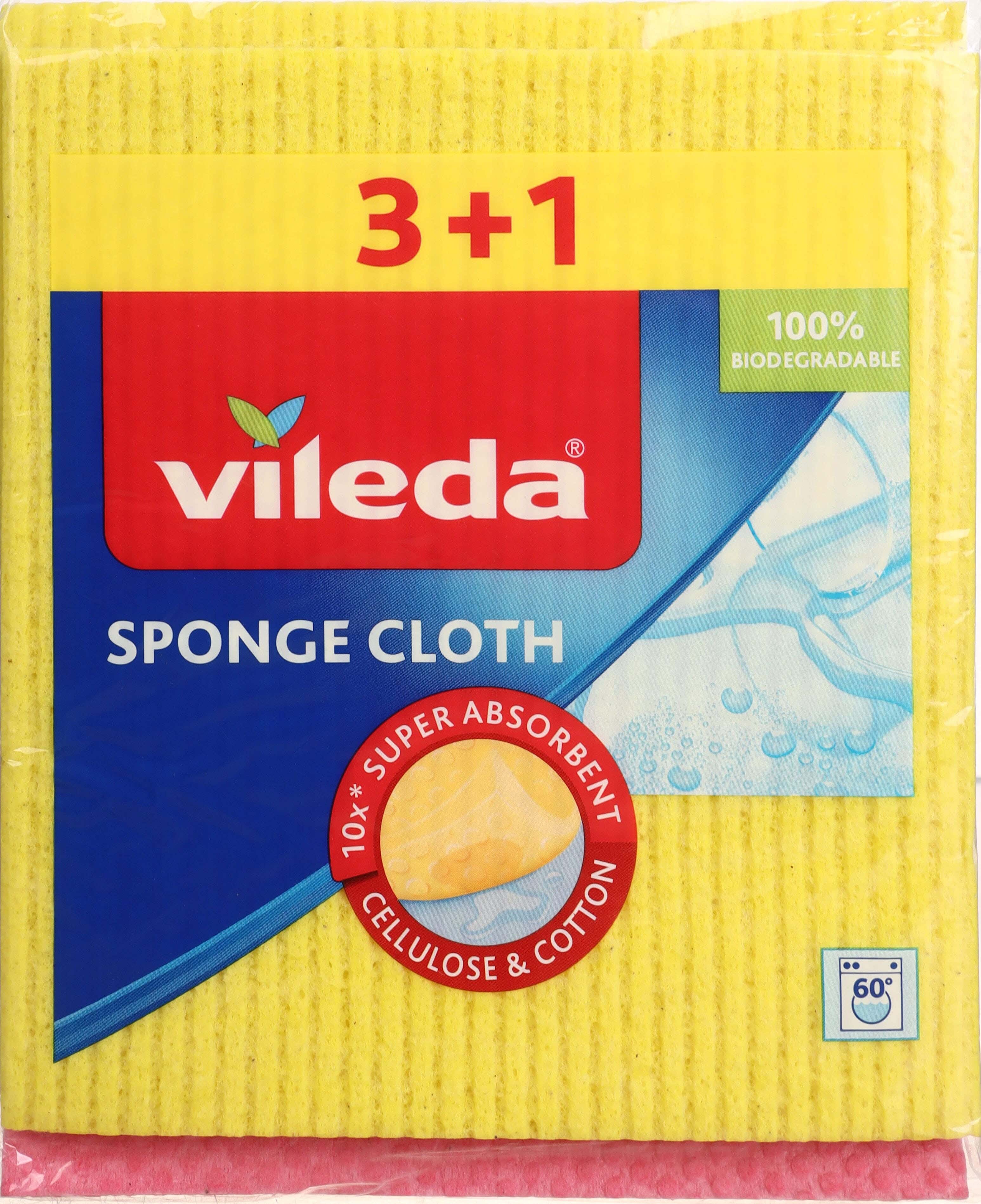 Vileda Sponge Cloth Set, 4 Pieces - Multicolor