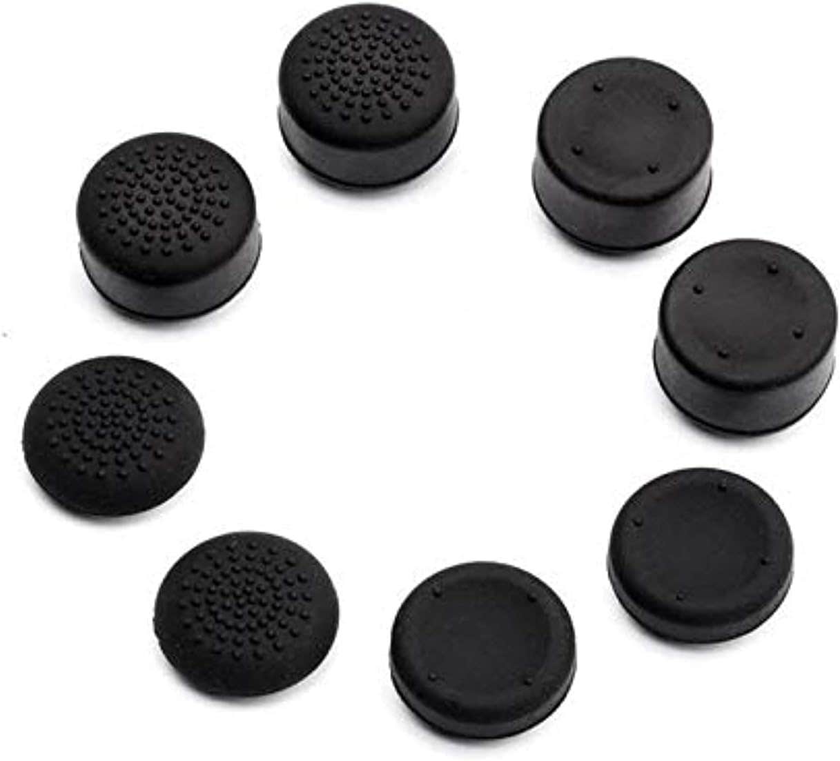 Faster Anti-slip Silicone Controller Thumb Grips Caps for PlayStation, Xbox One, 8 Pieces - Black