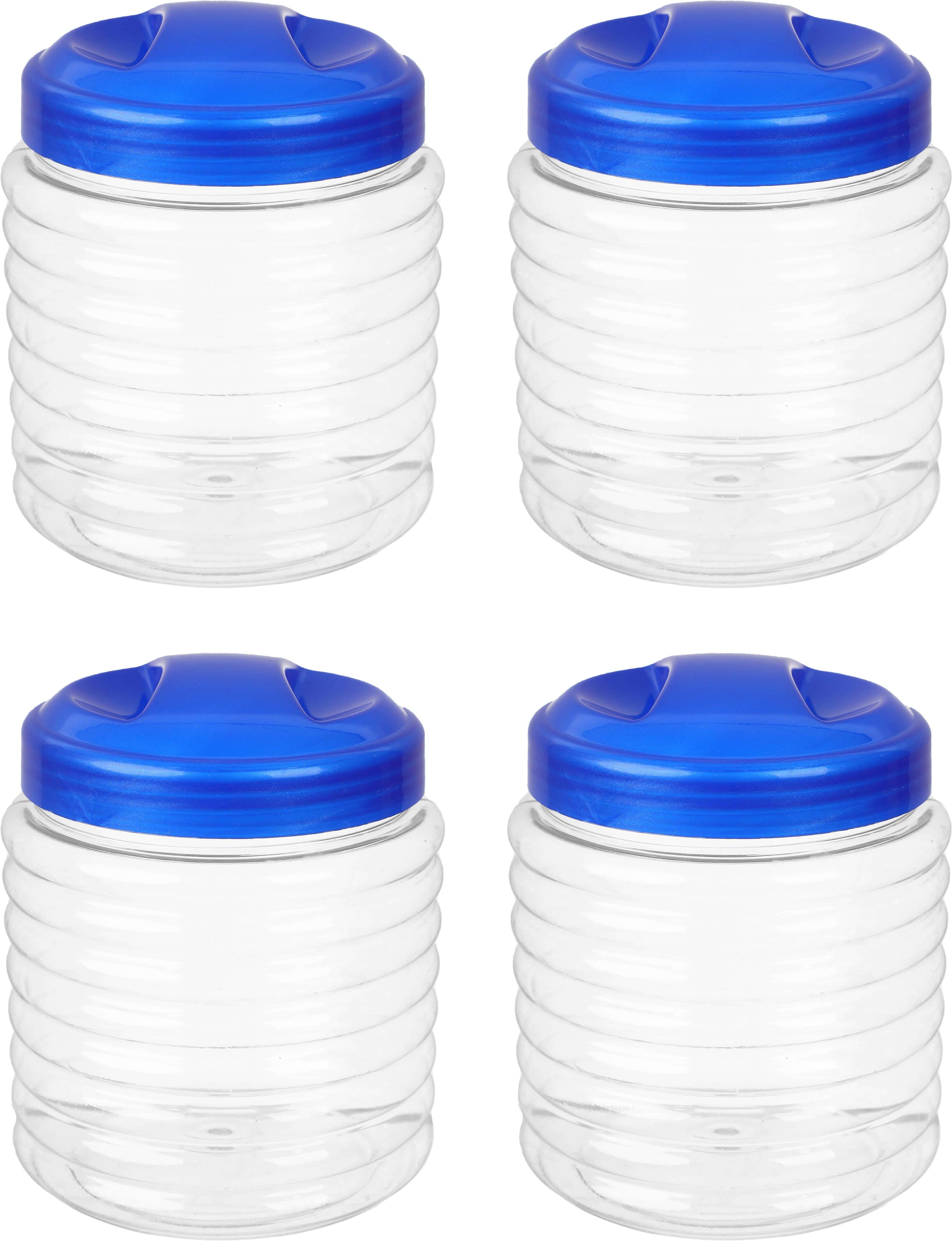 Lamsa Plast Plast Spice Jar Set, 4 Pieces, 900 ml - Blue