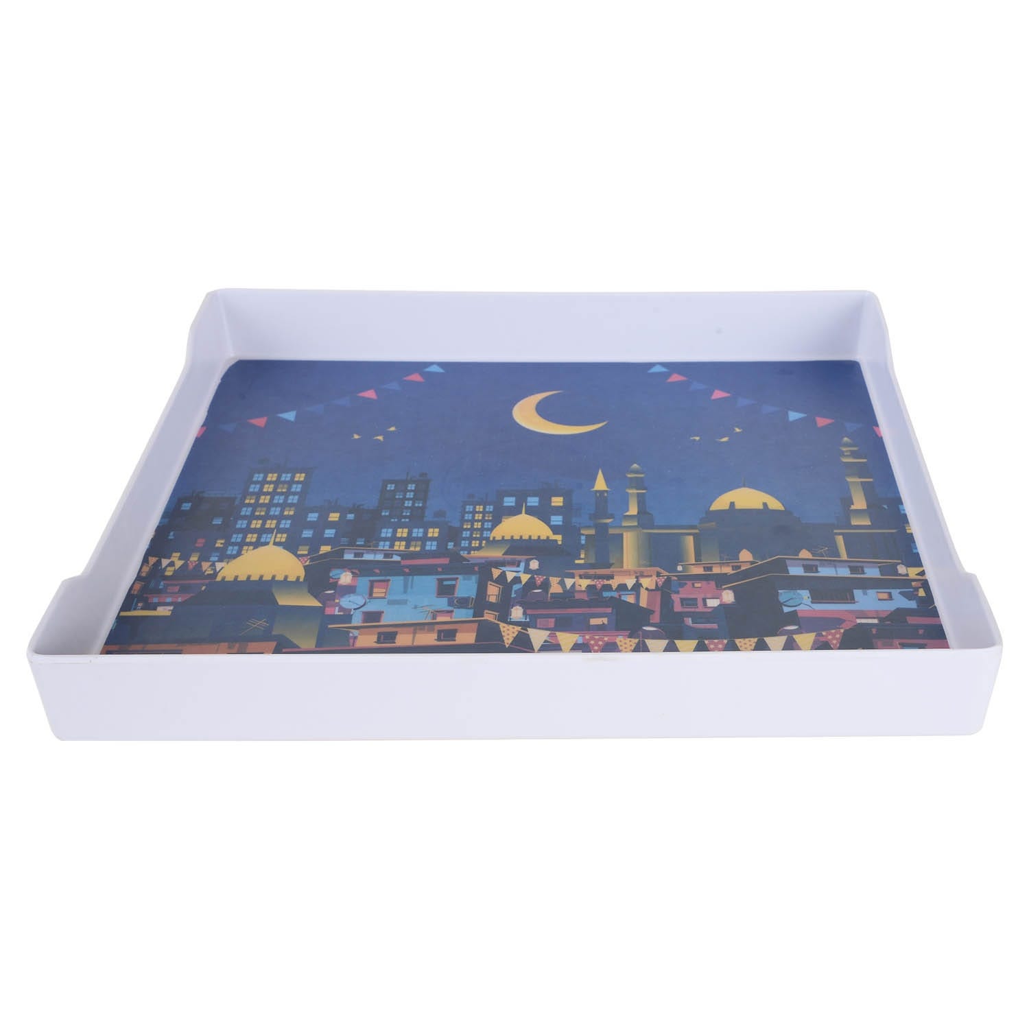Zahra Elmohandes Melamine Tray, 38 cm - Multicolor