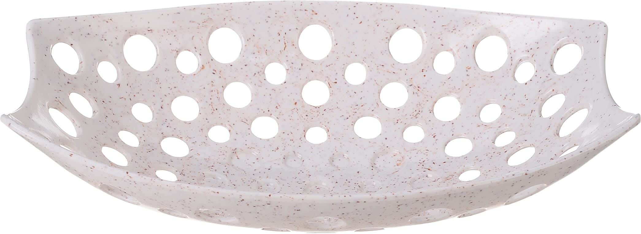 Bright Designs Melamine Fruit Plate, 34X23 cm - White Red