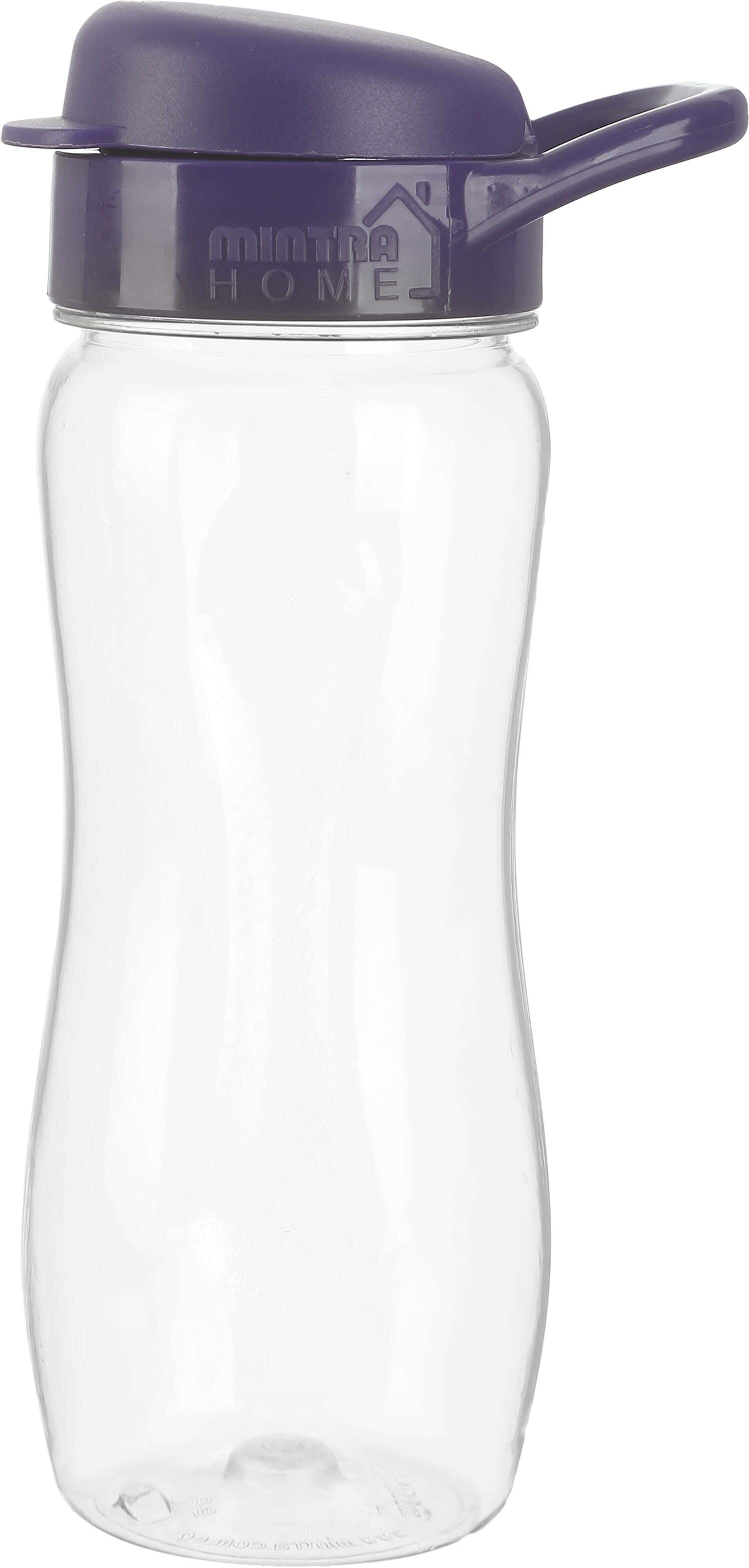 Mintra Plastic Sports Water Bottle, Squeeze Lid, 500 ml - Clear Purple