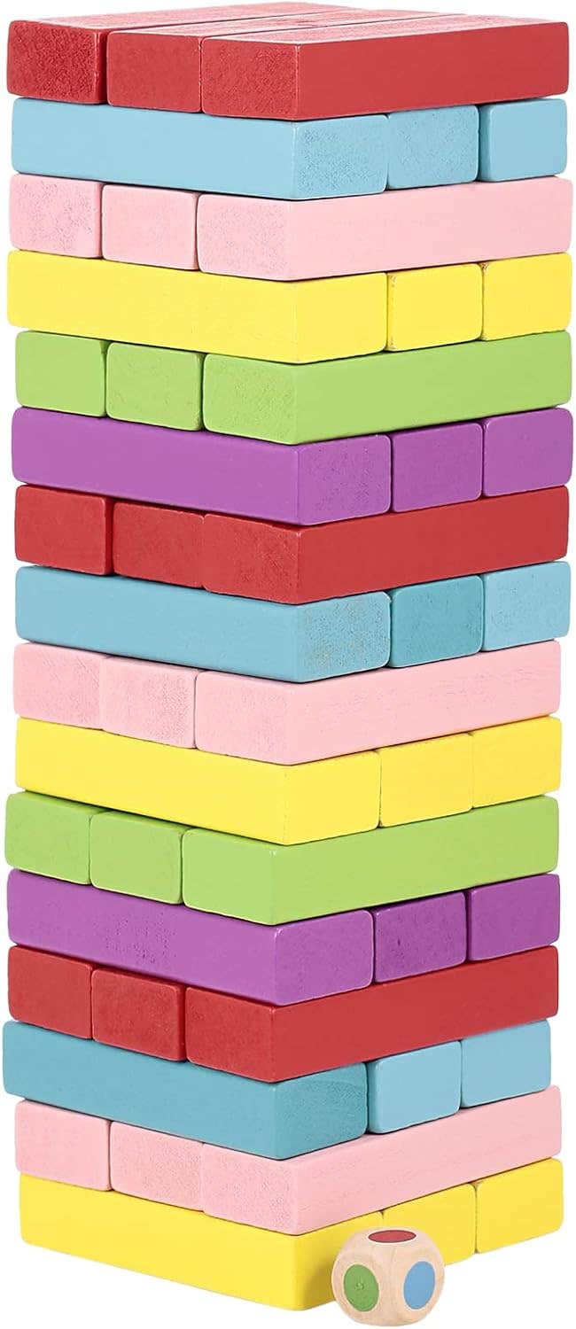 Canoe Plastic Stacking Blocks, 51 Pieces - Multicolor