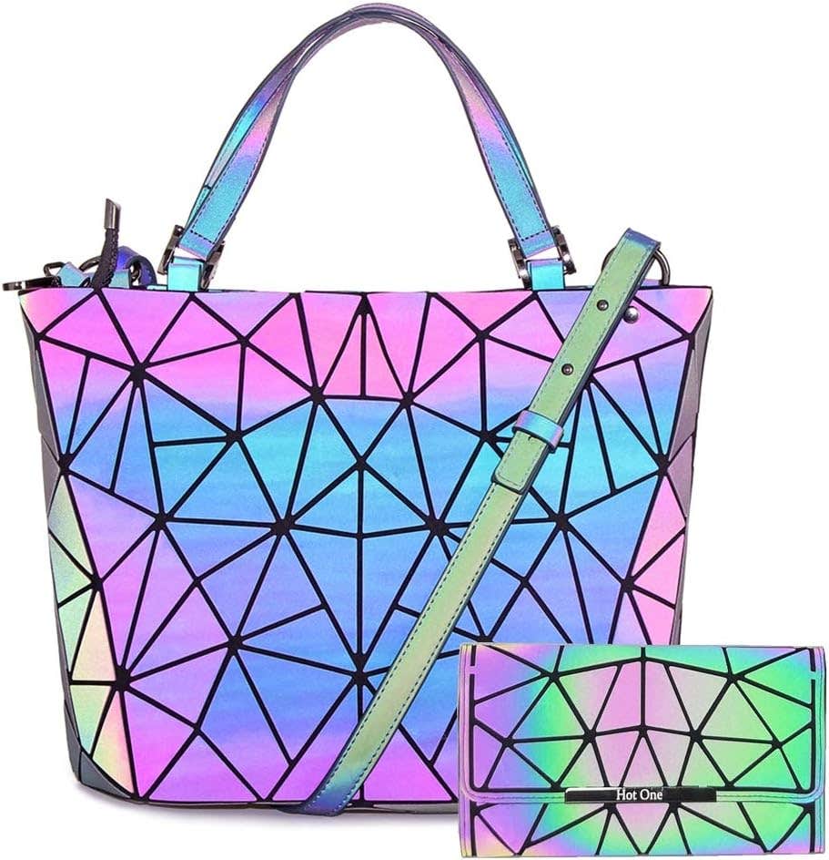 Hotone Holographic Luminous Purse, Medium - Multicolor