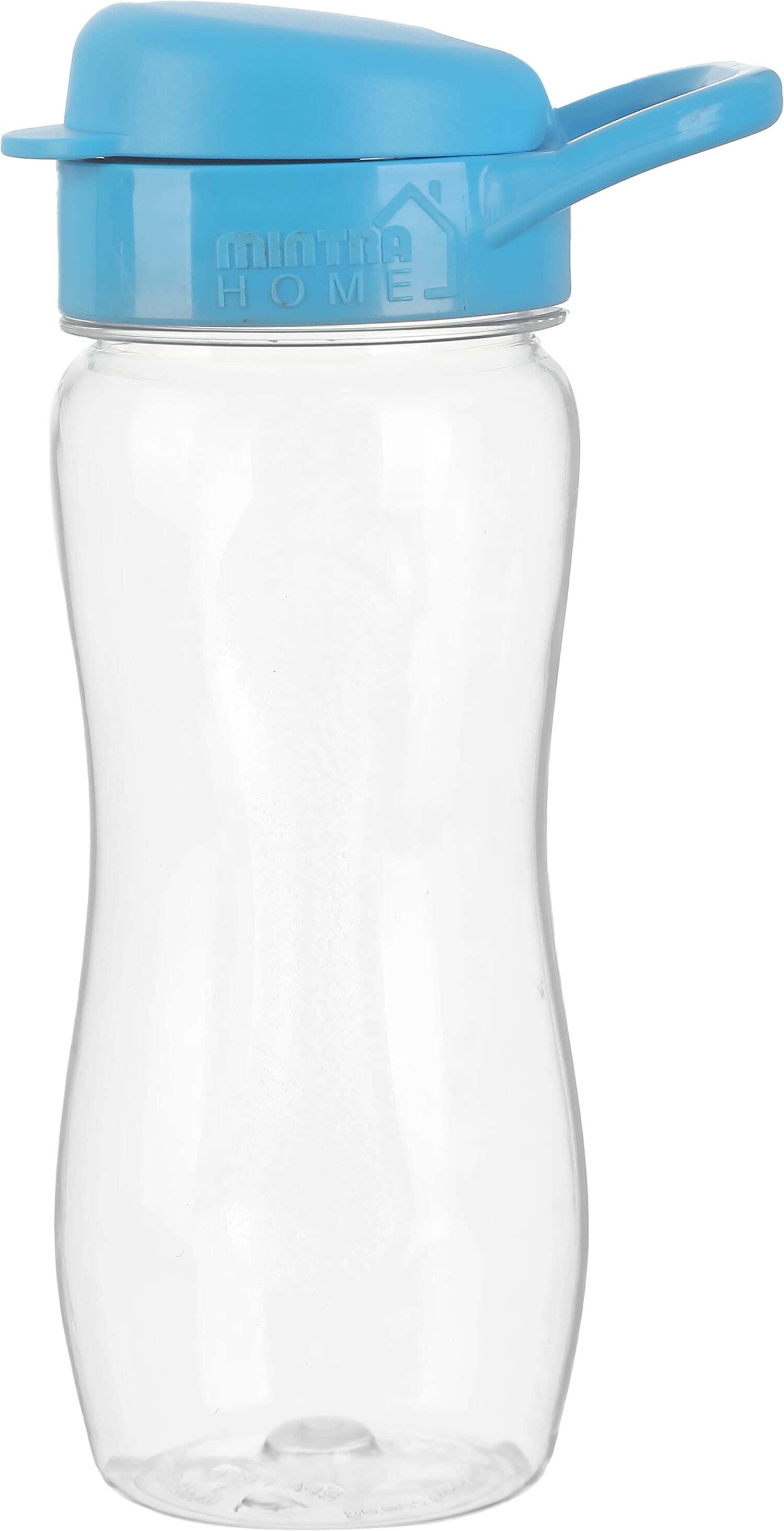 Mintra Plastic Sports Water Bottle, Squeeze Lid, 500 ml - Clear Light Blue