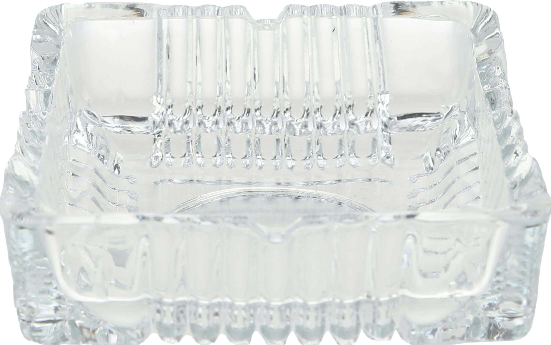 Square Glass Ashtray, 10 cm - Clear