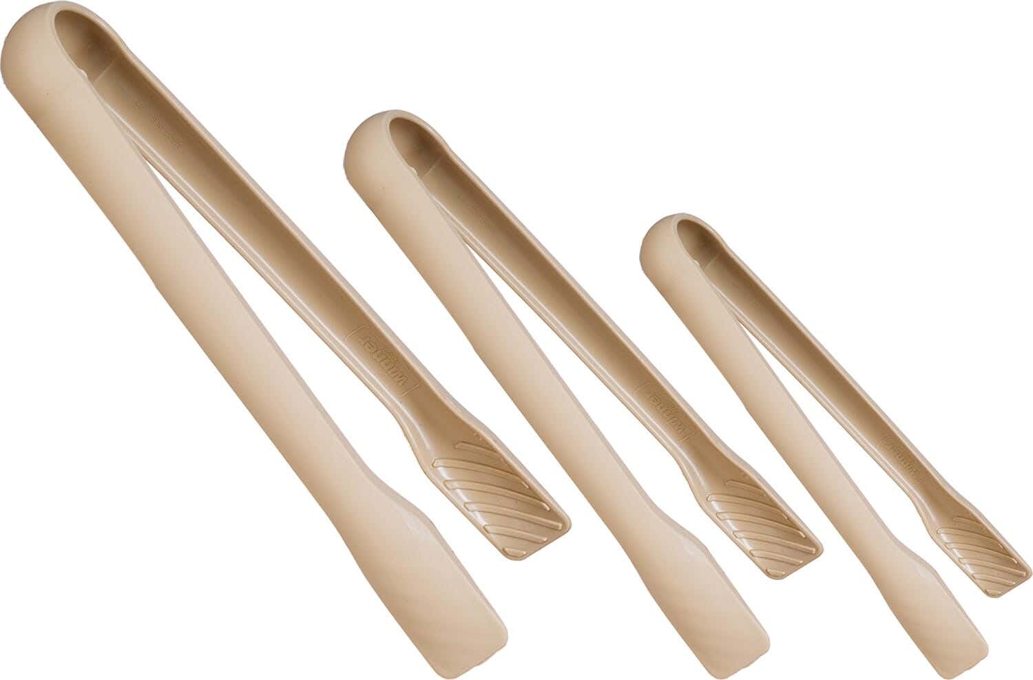 Winner Plast Plastic Serving Food Tong Set, 3 Pieces - Beige